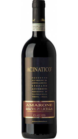 Bottle of Stefano Accordini Acinatico Amarone della Valpolicella Classico 2017 wine 750 ml