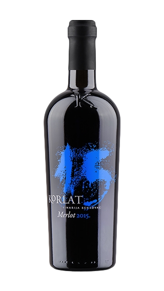 Bottle of Korlat Merlot 2015 wine 750 ml