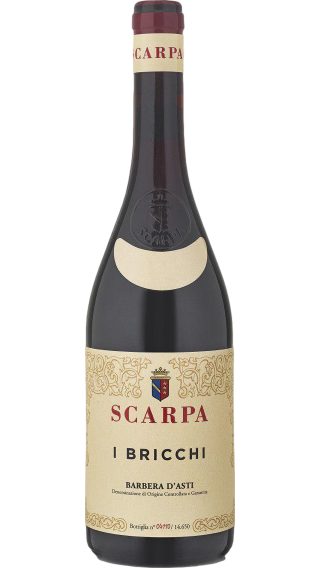 Bottle of Scarpa I Bricchi Barbera d'Asti 2014 wine 750 ml