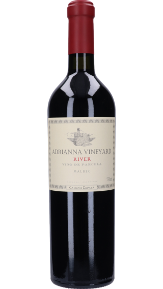 Bottle of Catena Zapata Adrianna Vineyard River Stones Malbec 2020 wine 750 ml