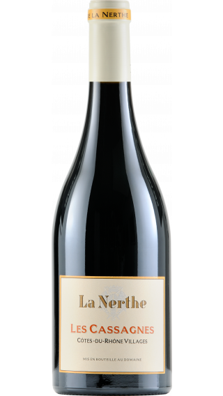 Bottle of Chateau La Nerthe Les Cassagnes Cotes du Rhone Villages 2019 wine 750 ml