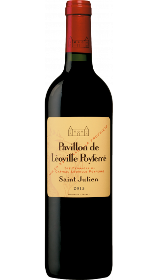 Bottle of Chateau Leoville Poyferre Pavillon de Poyferre 2015 wine 750 ml