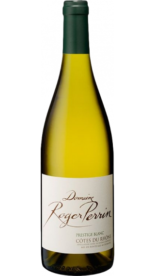 Bottle of Domaine Roger Perrin Cotes du Rhone Prestige Blanc 2019 wine 750 ml
