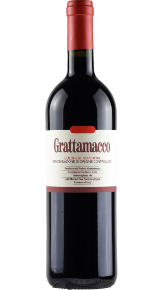 Bottle of Grattamacco Bolgheri Superiore 2019 wine 750 ml