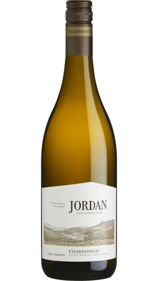 Bottle of Jordan Barrel Fermented Chardonnay 2022 wine 750 ml