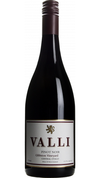 Bottle of Valli Gibbston Vineyard Pinot Noir 2019 wine 750 ml