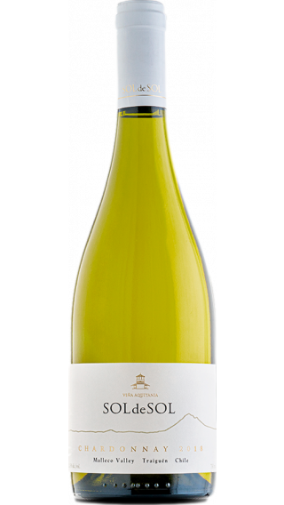 Bottle of Vina Aquitania Sol de Sol Chardonnay 2019 wine 750 ml