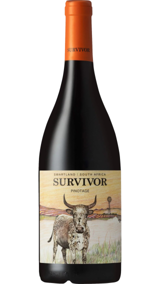 Bottle of Survivor Pinotage 2021 wine 750 ml