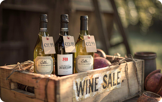 Selezione di vini in vendita flash